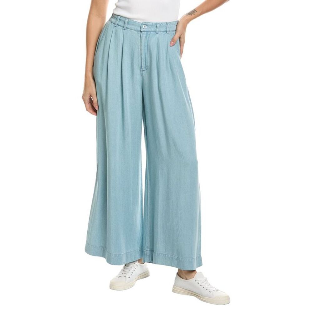 Young Fabulous & Broke Womens  Calvin Crop Wide Leg Trouser, Blue